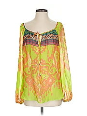 Hale Bob Long Sleeve Silk Top