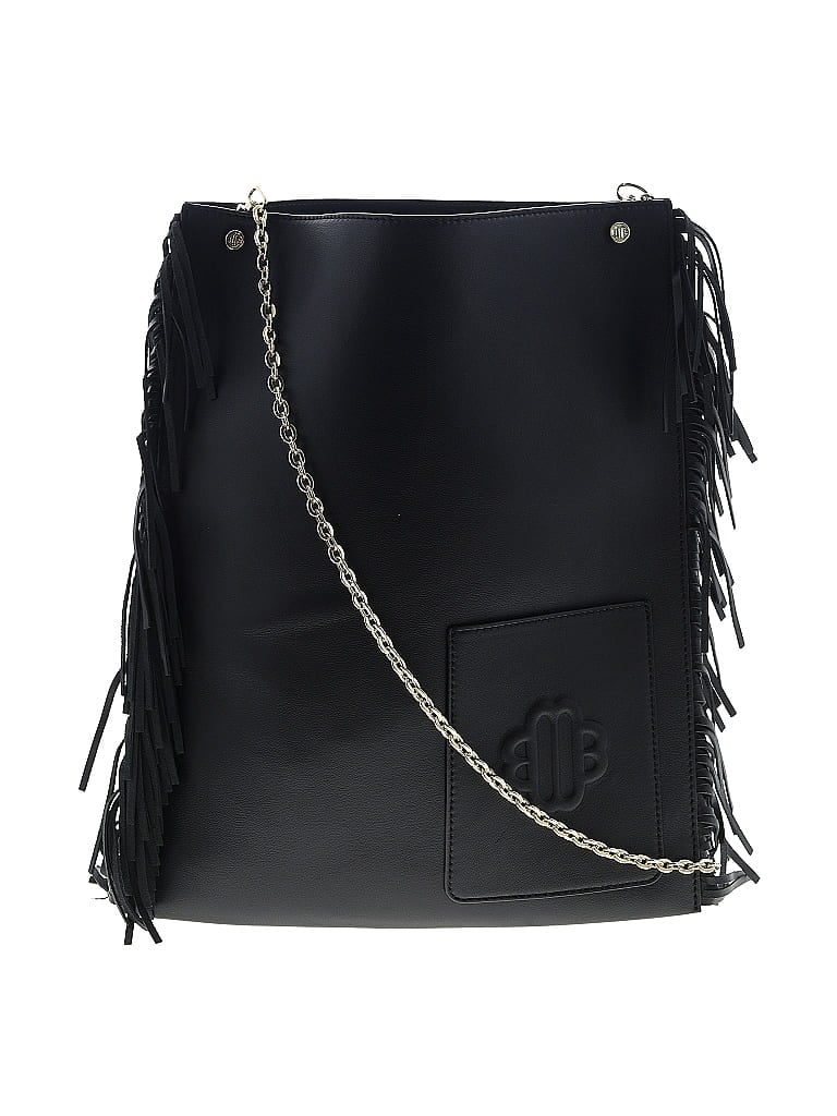 Maje Black Leather Shoulder Bag One size - photo 1