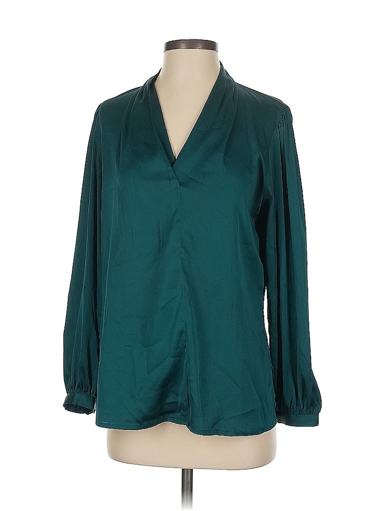 Pre-owned Chico's Long Sleeve Blouse In Blue