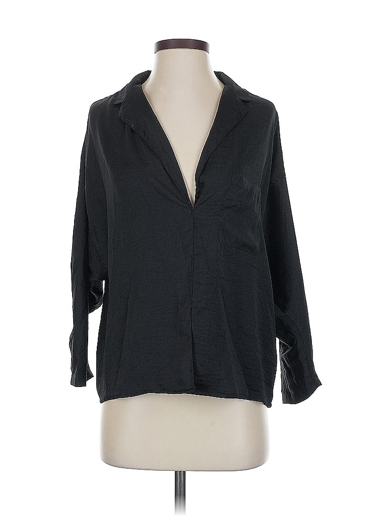 Pre-owned Grade & Gather 3/4 Sleeve Blouse In Black