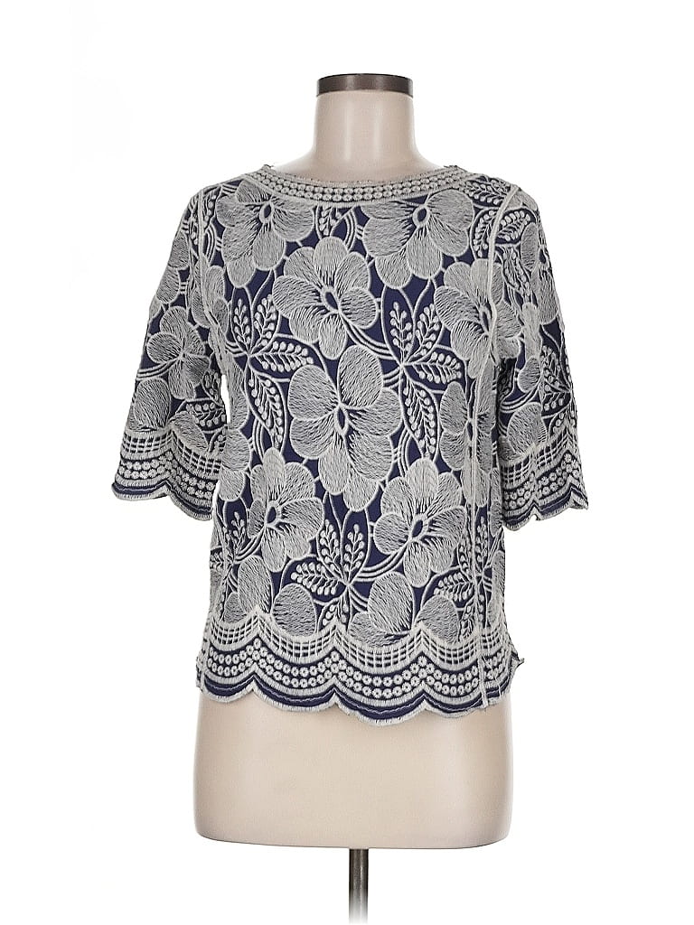 Pre-owned Kindred Short Sleeve Blouse In Gray