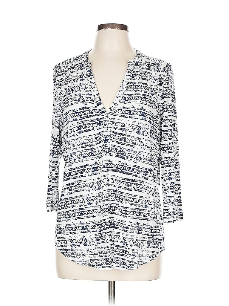 Pre-owned Max Jeans 3/4 Sleeve Blouse In Silver