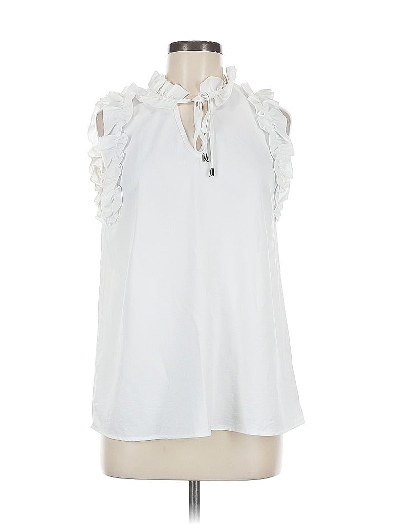 Pre-owned Entro Sleeveless Blouse In White