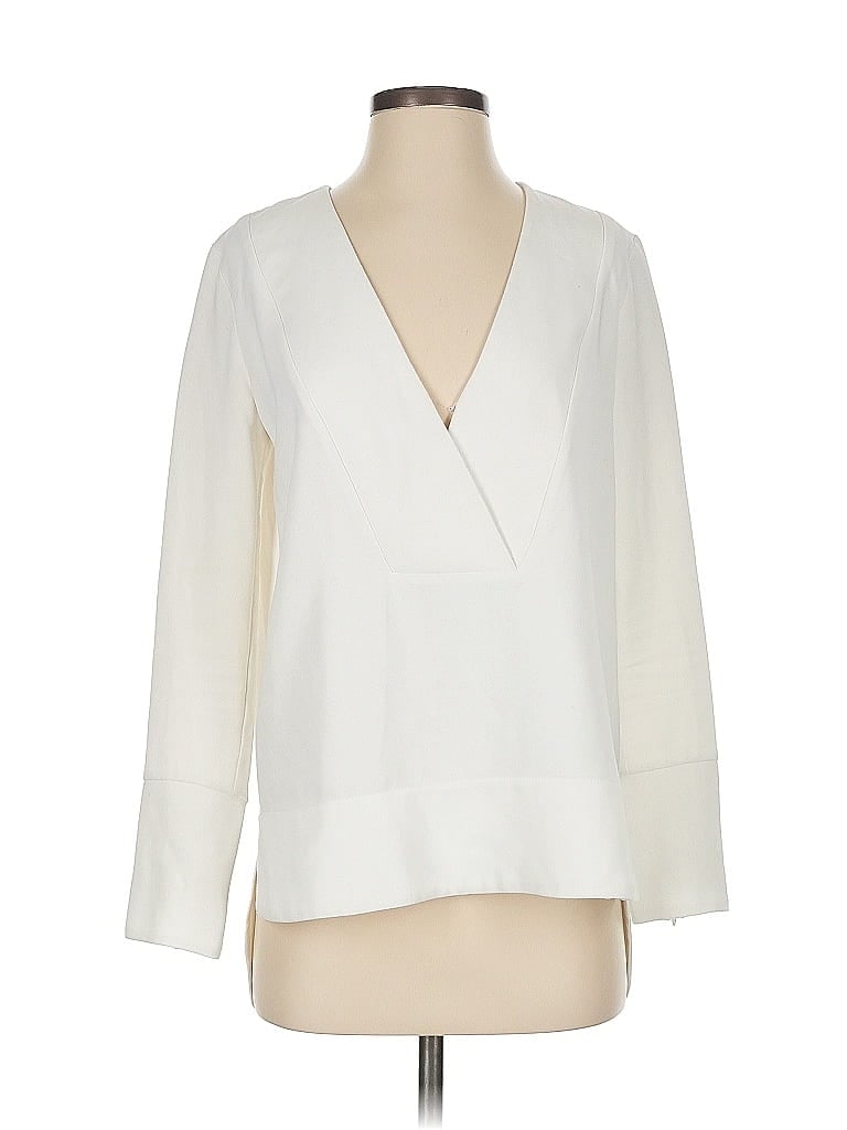 Pre-owned French Connection Long Sleeve Blouse In White