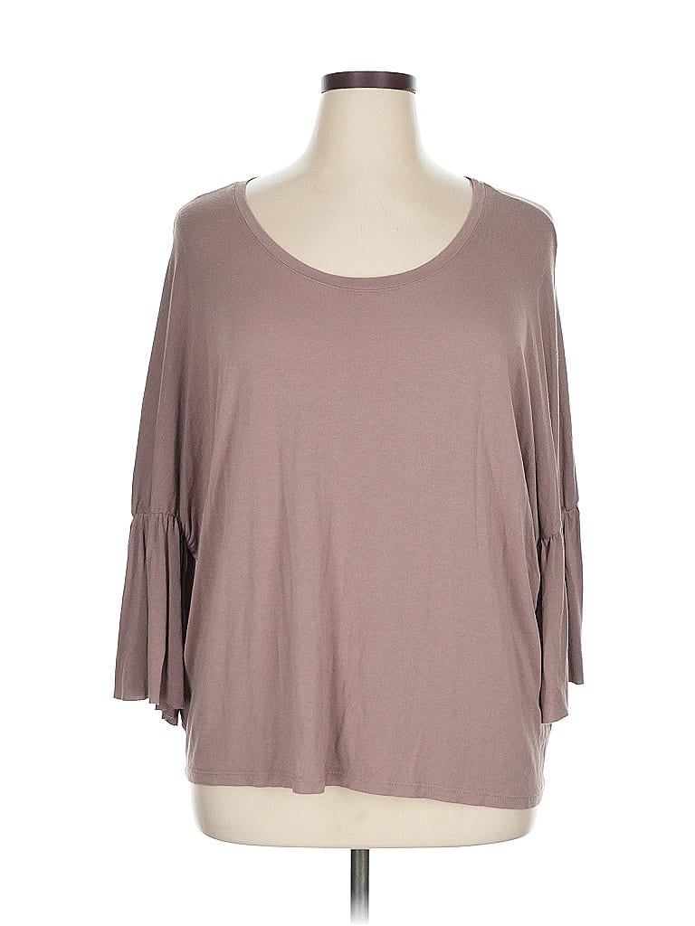 Pre-owned Entro 3/4 Sleeve T-shirt In Brown