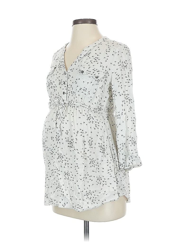 Pre-owned Motherhood Long Sleeve Blouse In White