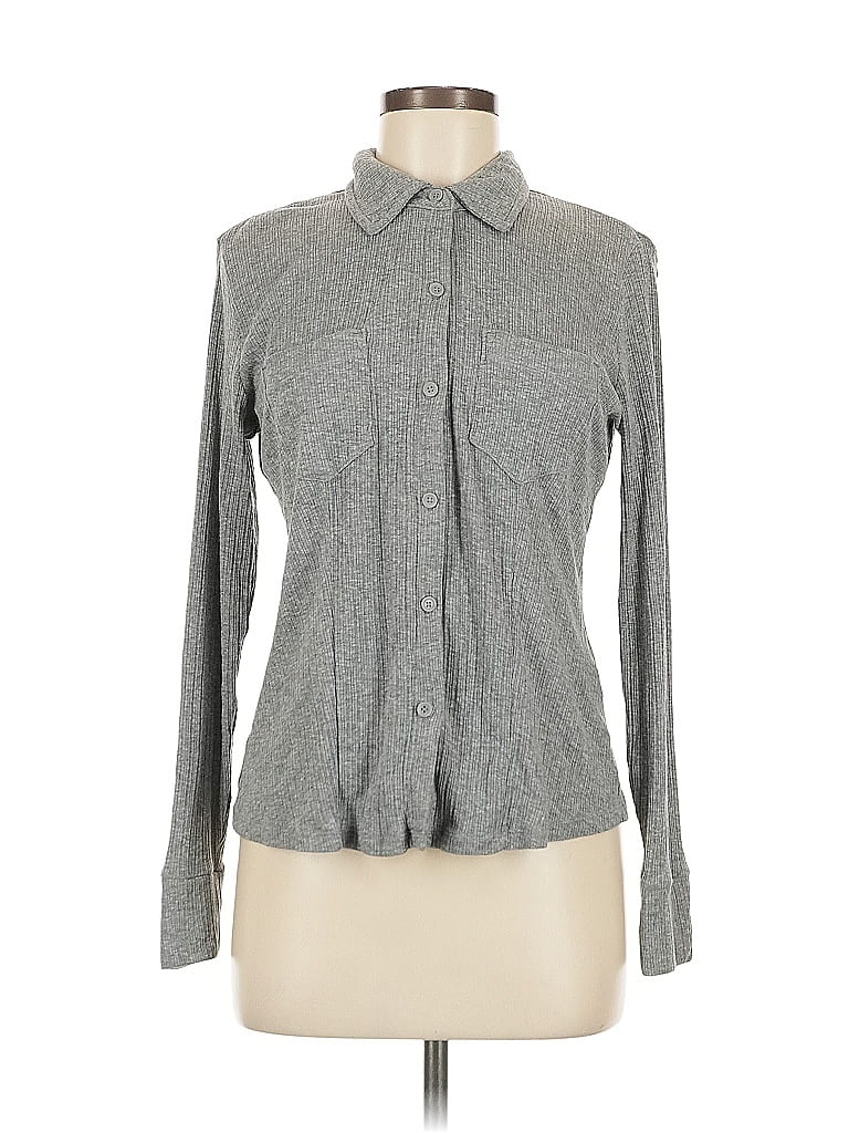 Pre-owned Banana Republic Factory Store Long Sleeve Button Down Shirt In Gray