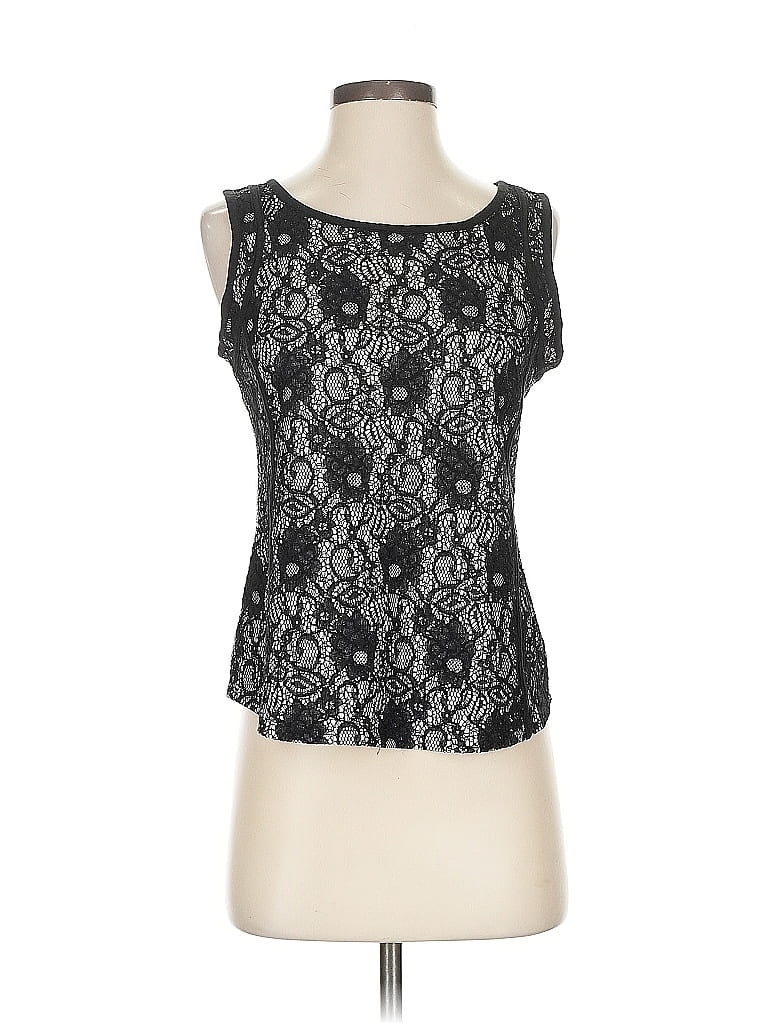 Pre-owned Ann Taylor Sleeveless Top Black Scoop Neck Tops
