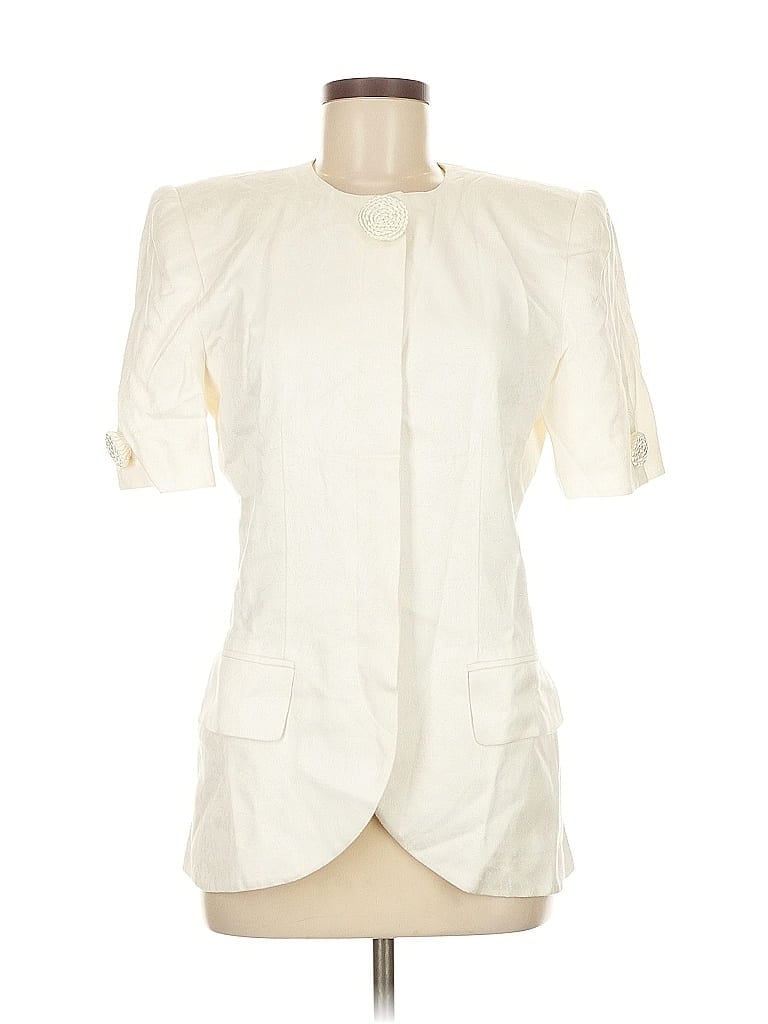 Pre-owned Kasper A.s.l. Blazer Jacket In White