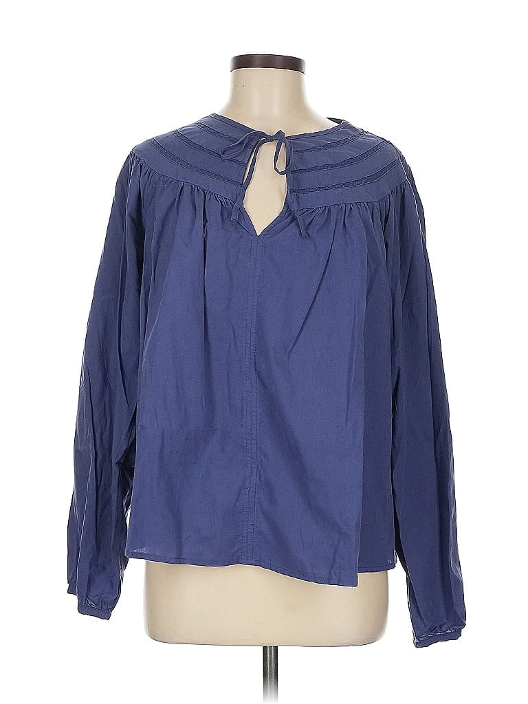 Pre-owned Universal Thread Long Sleeve Blouse In Blue