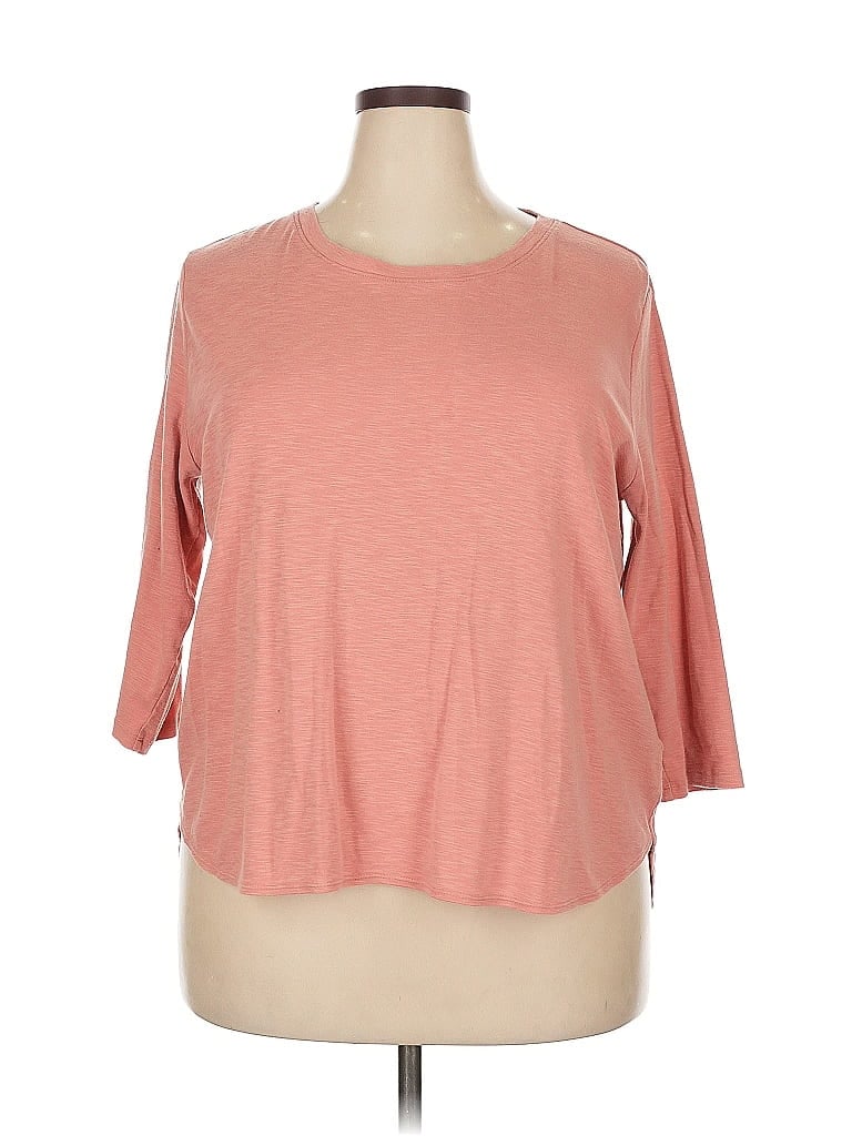 KIRKLAND Signature 100% Cotton Pink 3/4 Sleeve T-Shirt Size XXL - photo 1