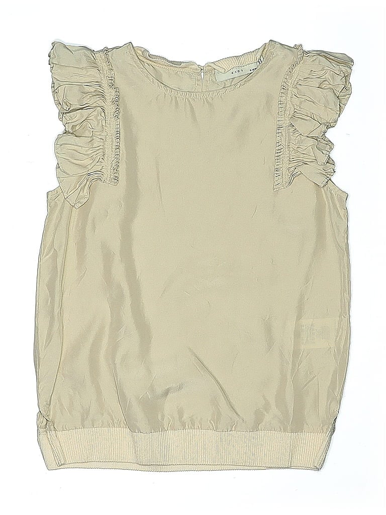 Stella McCartney 100% Silk Tan Ivory Silk Blouse Size 6 - photo 1