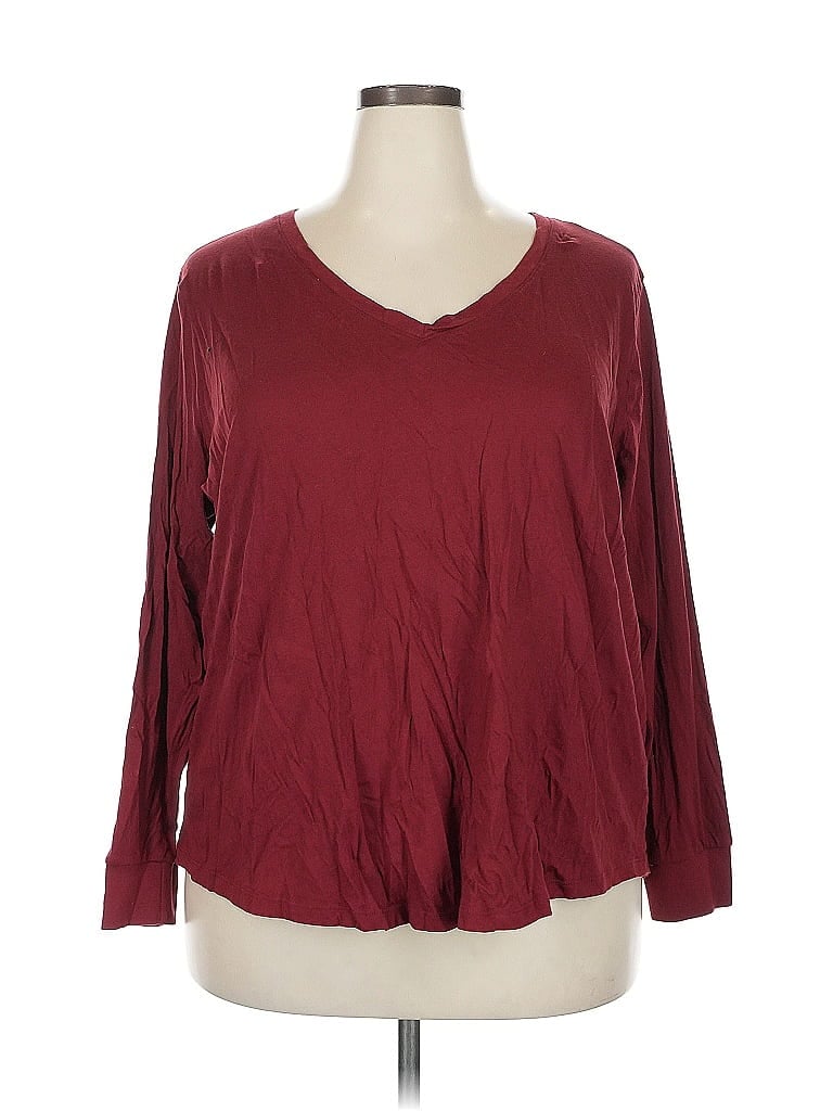 Terra & Sky Burgundy 3/4 Sleeve T-Shirt Size 2X - photo 1