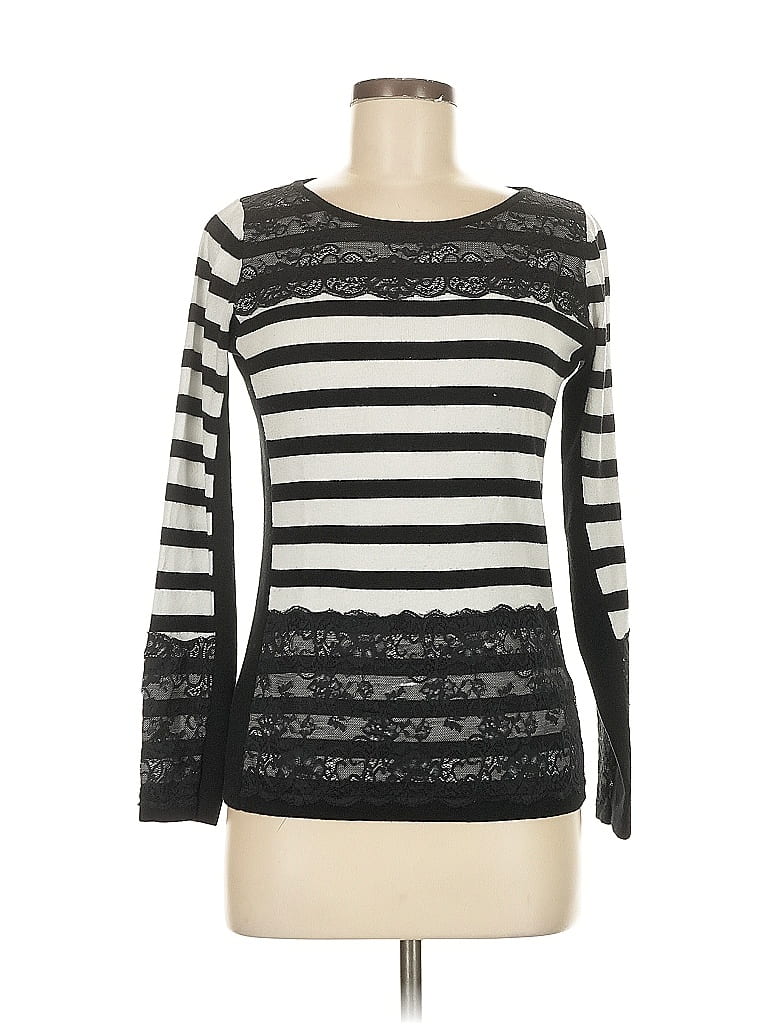 Pre-owned The Limited Long Sleeve Top Black Boatneck Tops