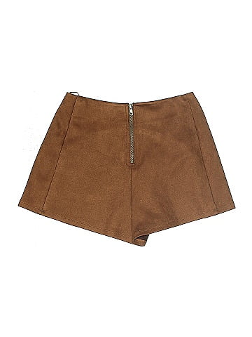 SEEK The Label Brown Faux Leather Shorts Size S