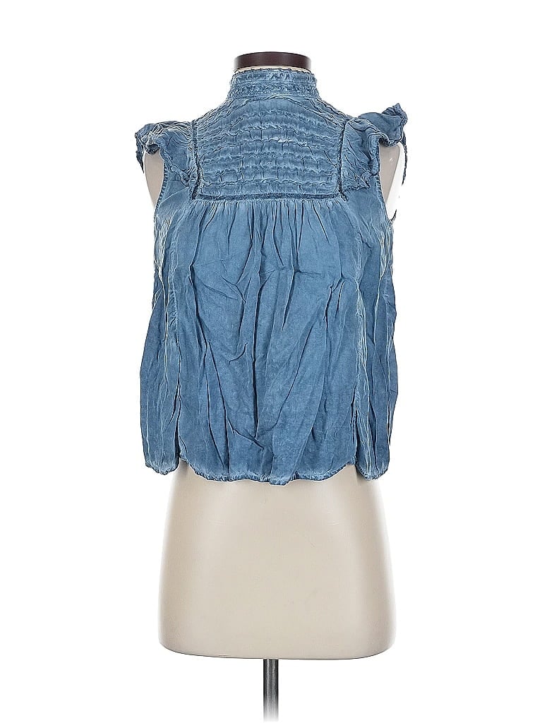 Pre-owned Treasure & Bond Sleeveless Blouse In Blue