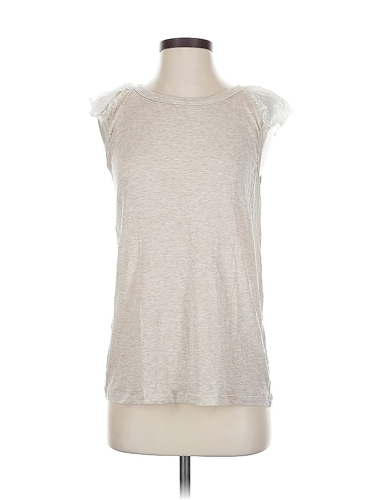 Click to view more detailed imagery on our partner's website Pre-owned Clu Short Sleeve Top Silver Crew Neck Tops