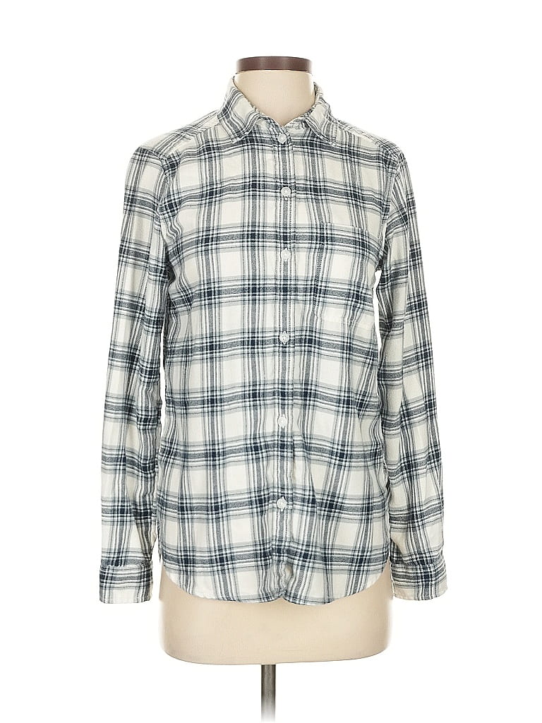 Pre-owned American Eagle Outfitters Long Sleeve Button Down Shirt In White