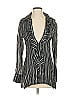 Foravi 100% Polyester Silver Black Long Sleeve Blouse Size S - photo 1