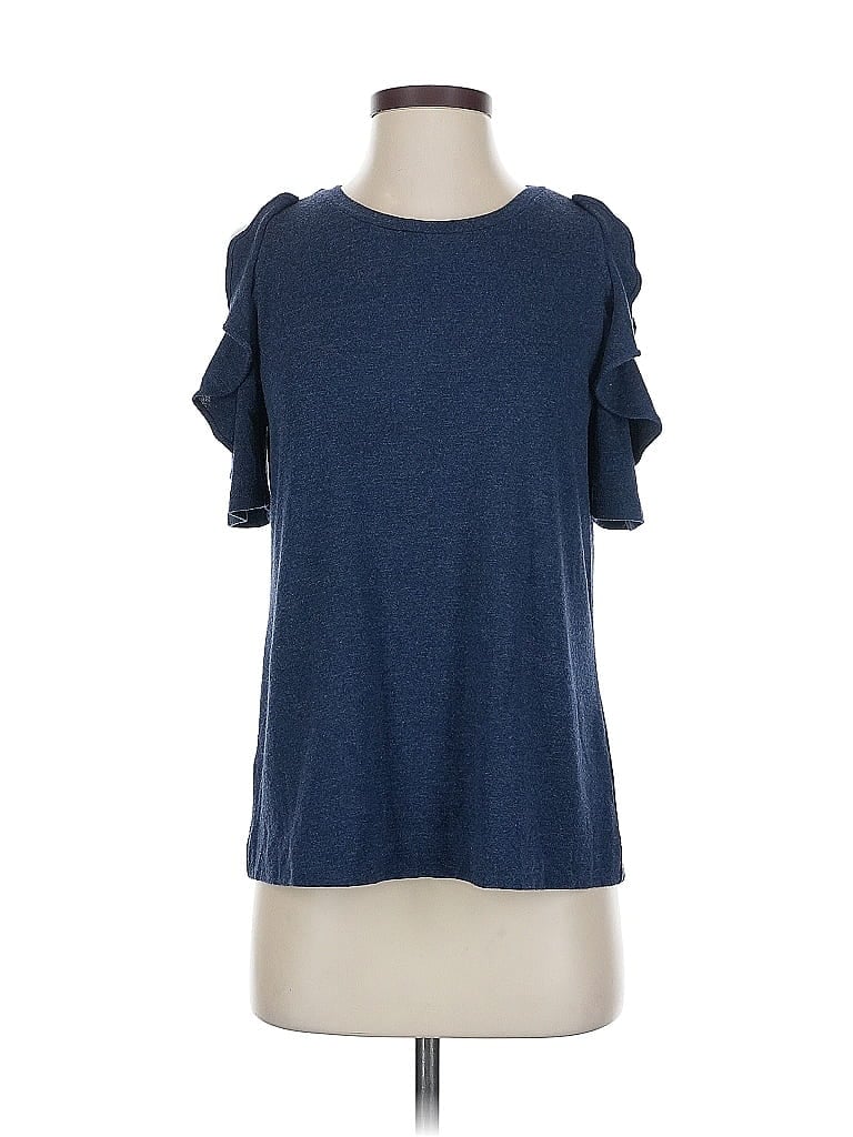 Pre-owned Ann Taylor Loft Short Sleeve T-shirt In Blue