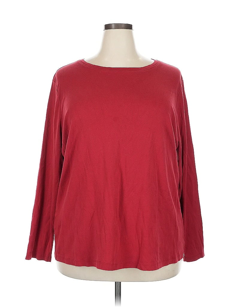 Pre-owned Eddie Bauer 3/4 Sleeve T-shirt In Red