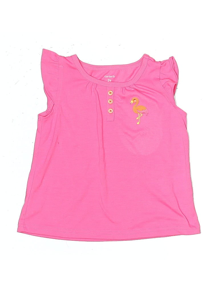 Pre-owned Carter's Kids' Sleeveless T-shirt In Pink
