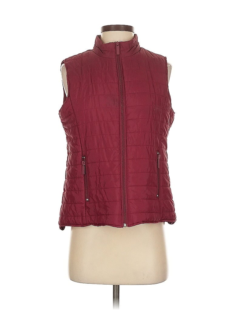 Pre-owned Relativity Vest In Burgundy