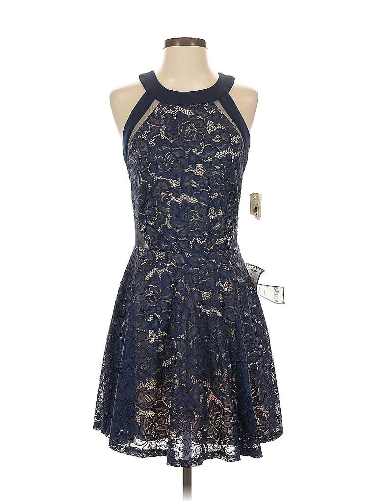 Crystal Doll Cocktail Dress In Blue