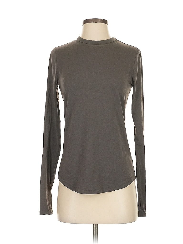 Pre-owned Athleta Long Sleeve T-shirt In Gray