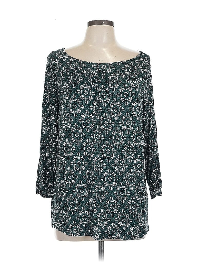 Pre-owned Dressbarn 3/4 Sleeve Blouse In Blue