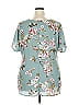 West Kei 100% Polyester Teal Short Sleeve Blouse Size XXL - photo 2