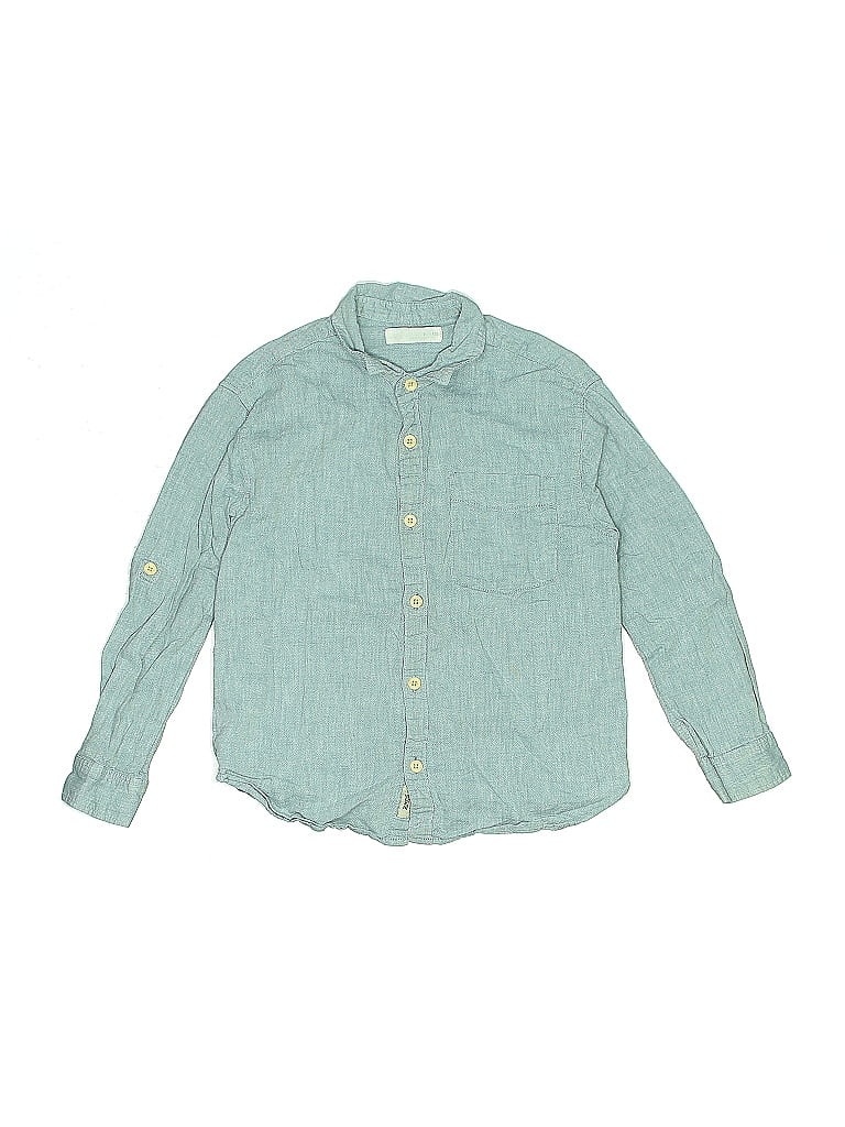 Zara Solid Teal Long Sleeve Button-Down Shirt Size 7 - photo 1