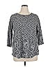 Lucky Brand Gray 3/4 Sleeve Top Size 1X - photo 1
