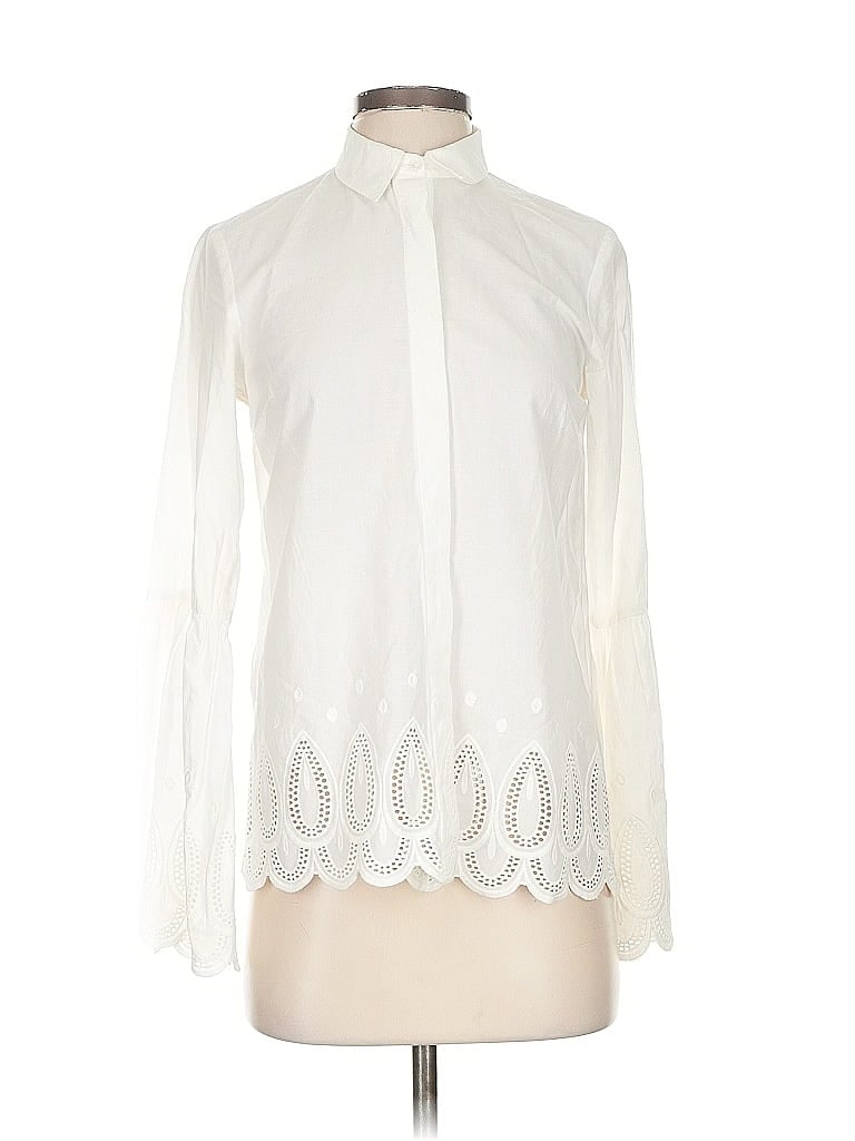 Pre-owned A New Day Long Sleeve Blouse In White