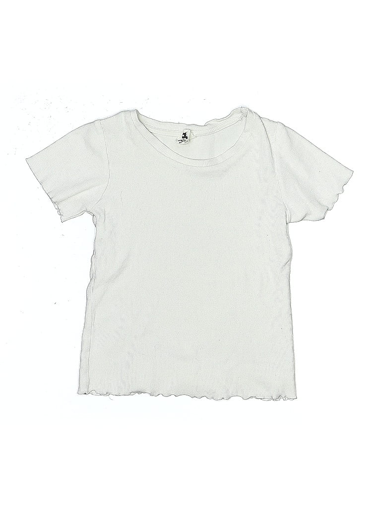 Click to view more detailed imagery on our partner's website Pre-owned Cotton On Kids' Short Sleeve Top Ivory Ruffles Neckline Tops In White