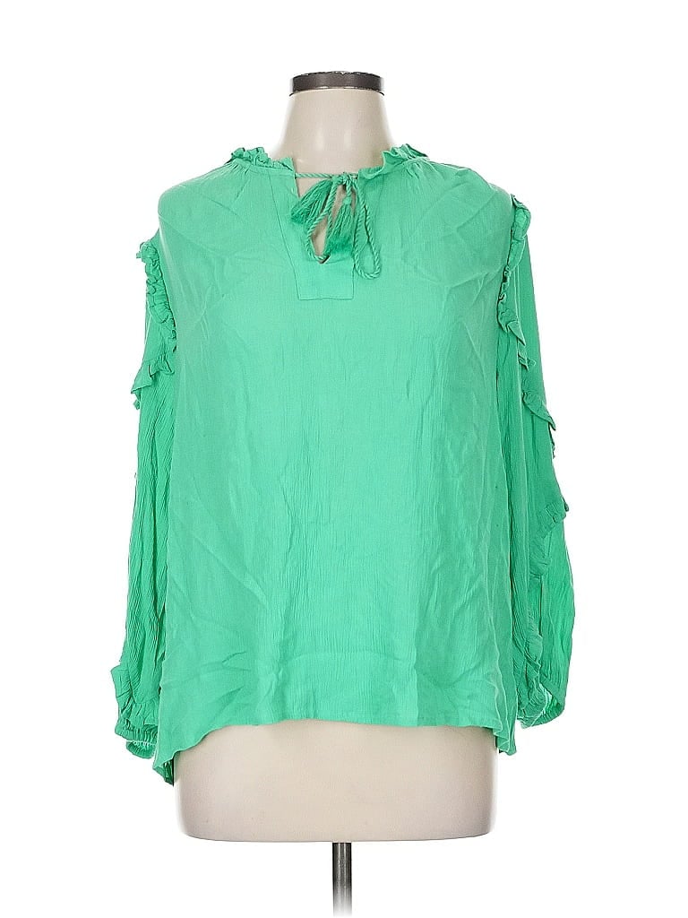 Pre-owned Crown & Ivy 3/4 Sleeve Blouse In Green