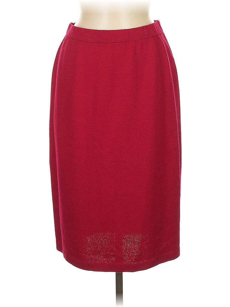 St. John Collection Solid Burgundy Formal Skirt Size 6 - photo 1