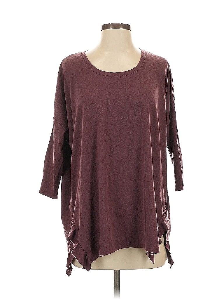 Garnet Hill Burgundy 3/4 Sleeve Top Size S - photo 1