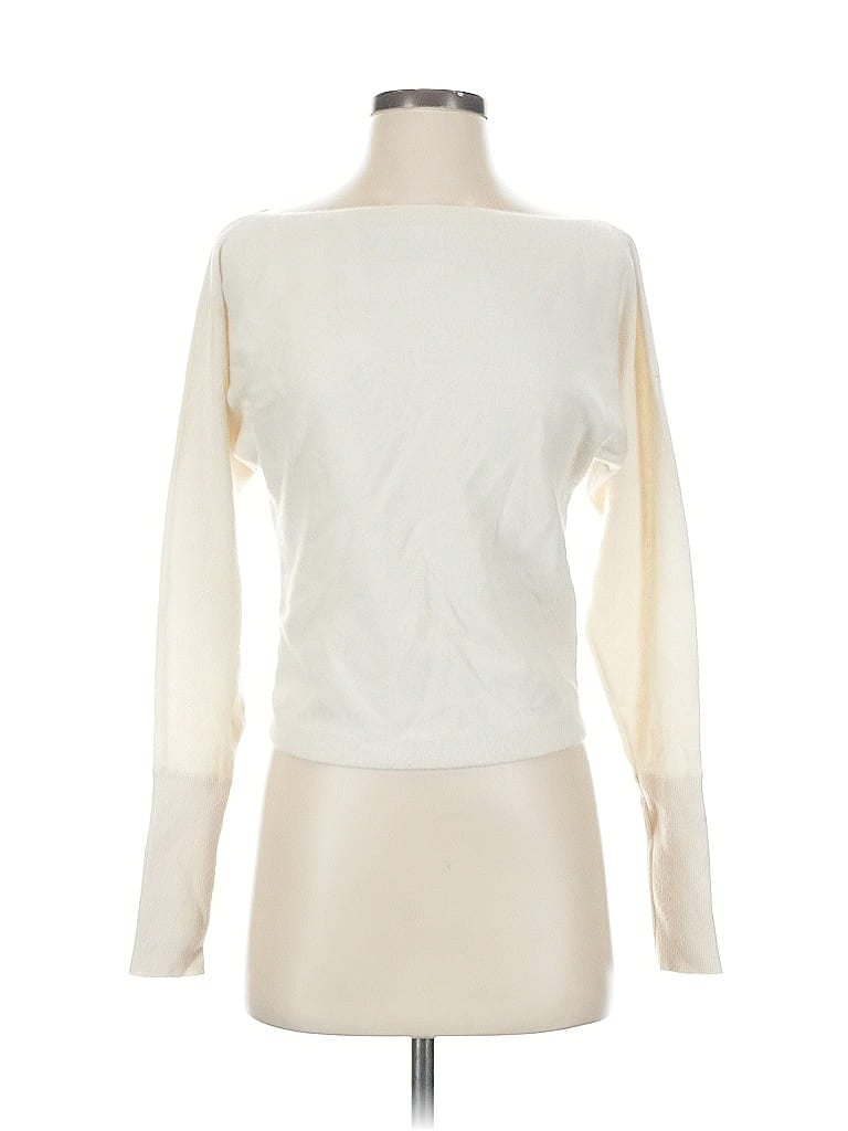 Pre-owned Intermix Cashmere Pullover Sweater In White