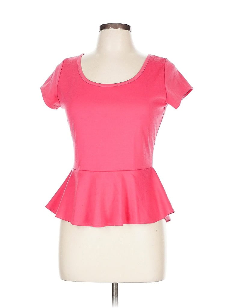 DELIA'S Pre-owned Short Sleeve Top Pink Sweetheart Neckline Tops