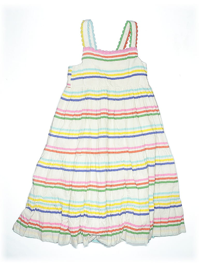 Robe Sans Manches Mini Boden 100% Coton Velours Côtelé Fleurie - Taille 7-8 Ans - Occasion Excellent état