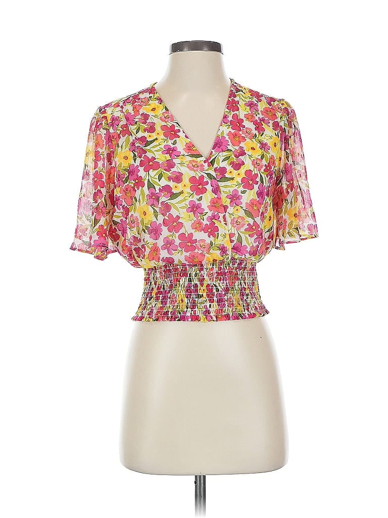 Pre-owned Assorted Brands Short Sleeve Blouse In Orange