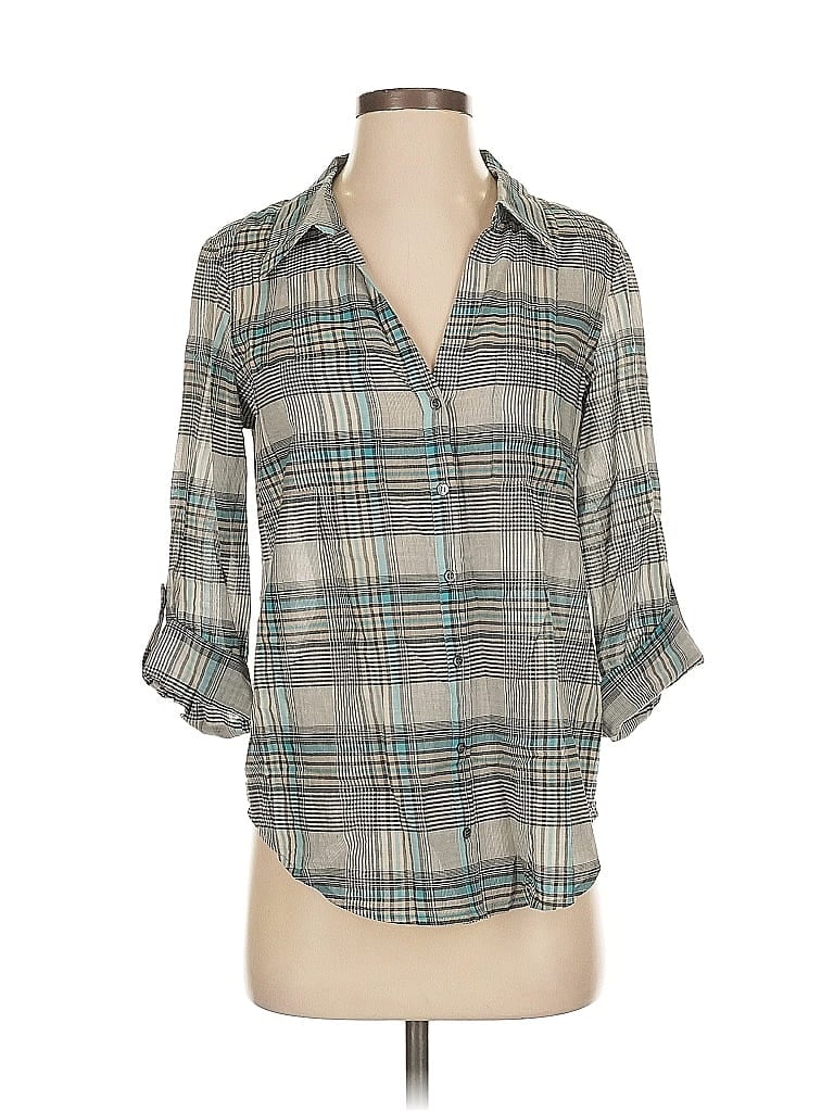 Pre-owned Joie 3/4 Sleeve Button Down Shirt In Blue