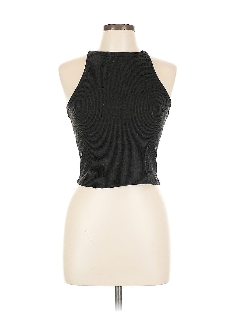 IRIS Pre-owned Tank Top Black Halter Neckline Tops