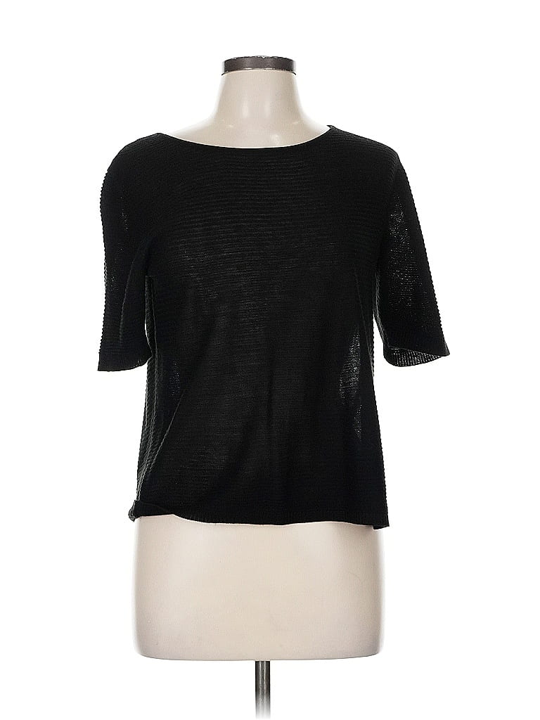 Click to view more detailed imagery on our partner's website Pre-owned New York And Company Short Sleeve Top Black Boatneck Tops
