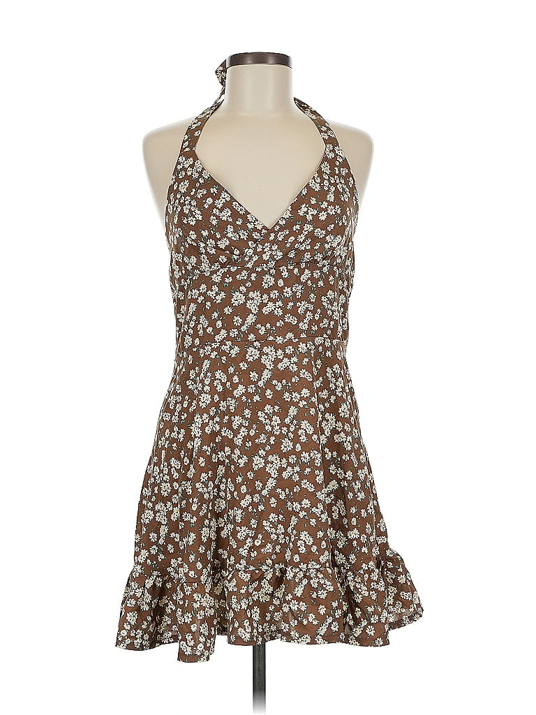 Romwe Casual Dress In Brown