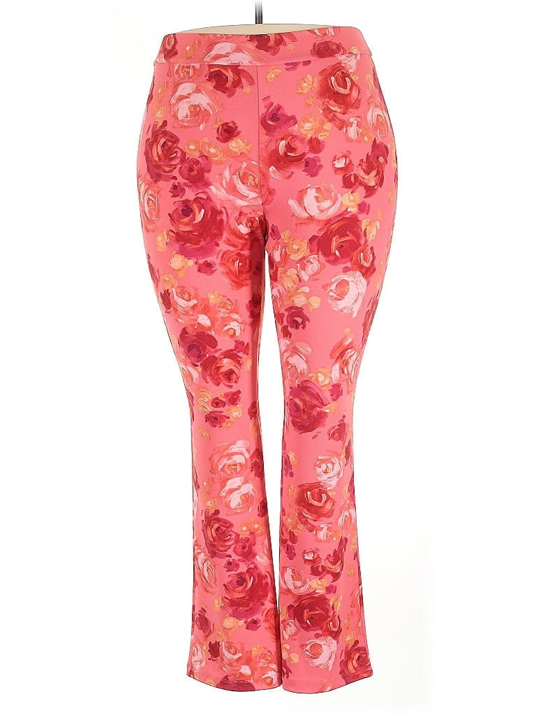 Isaac Mizrahi LIVE! Floral Red Casual Pants Size L - photo 1