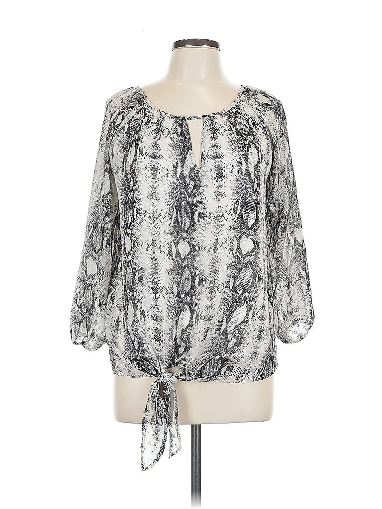 Pre-owned West K 3/4 Sleeve Blouse In Silver