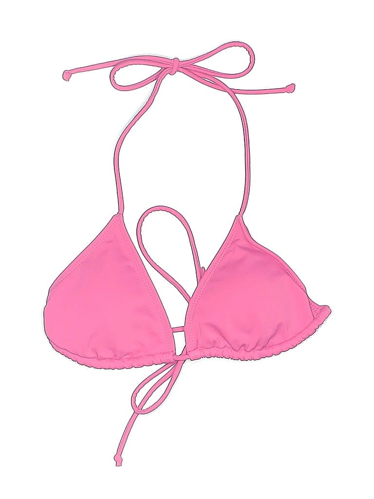 Pre-owned Kirra Swimsuit Top Pink Solid Pattern Swimwear