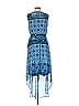 AB Studio 100% Polyester Paisley Blue Casual Dress Size M - photo 2